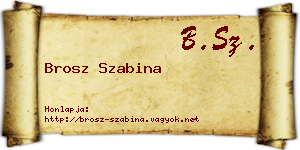 Brosz Szabina névjegykártya