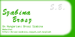 szabina brosz business card